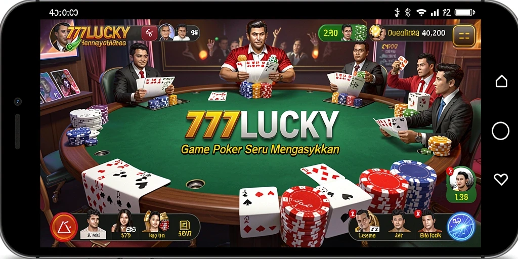 Screenshot gameplay menarik dari 777LUCKY yang menampilkan suasana Poker.