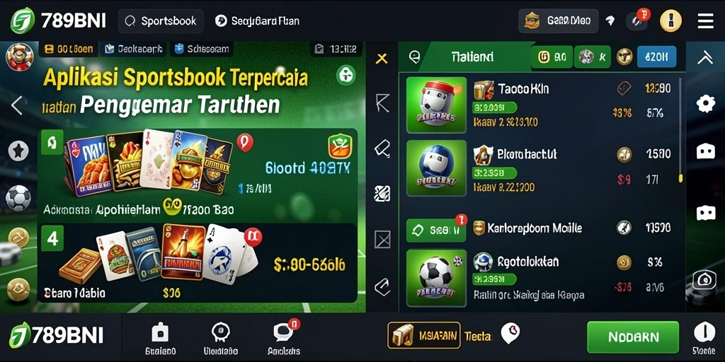 Screenshot utama 789BNI menampilkan aplikasi Sportsbook yang menarik.