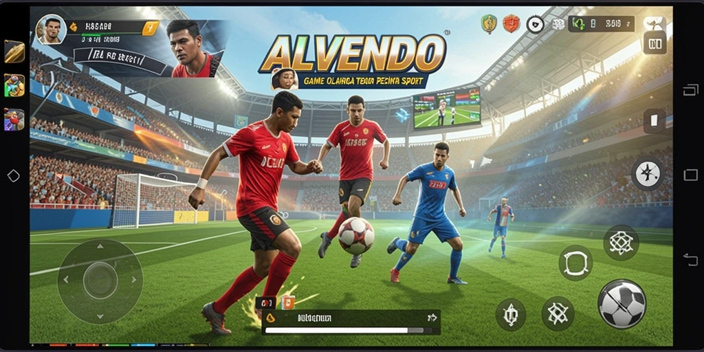Tampilan gameplay mendebarkan dalam permainan olahraga ALVENDO.