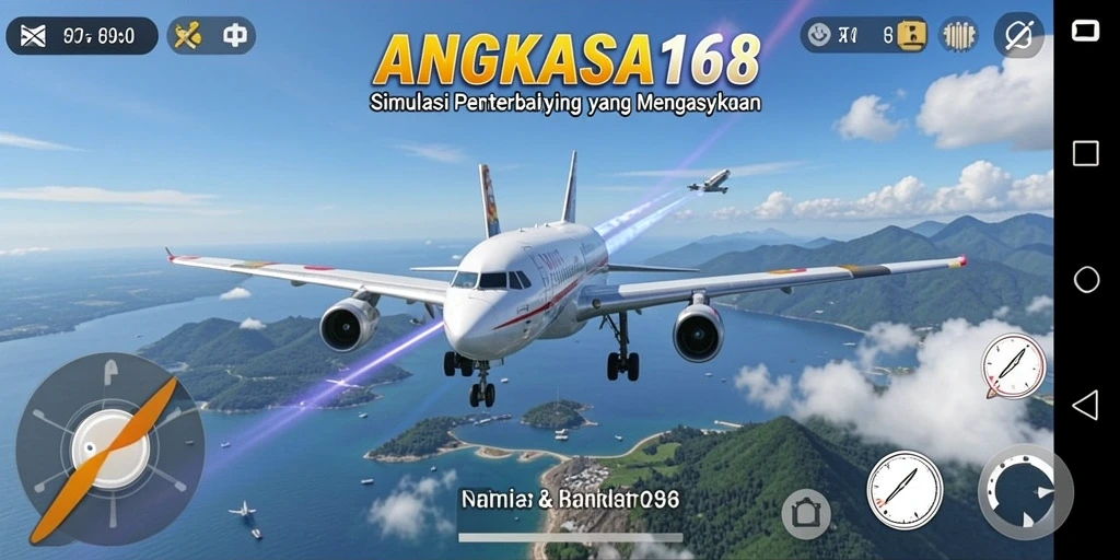 Screenshot gameplay <strong>ANGKASA168</strong> dengan aksi penerbangan yang mendebarkan.