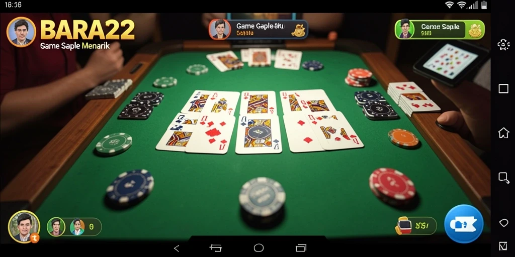 Tampilan gameplay Gaple yang seru dan interaktif di BARA22.
