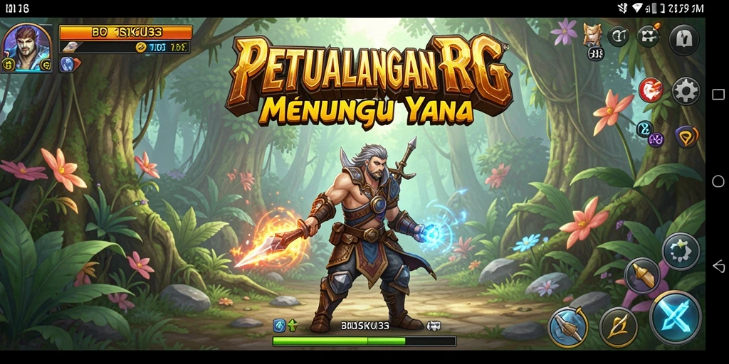 Tangkapan layar utama menampilkan aksi pertempuran mendebarkan di BOSKU33.