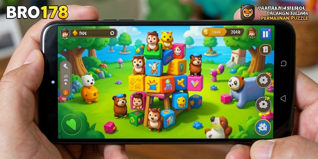 Screenshot gameplay BRO178 menampilkan serunya menyelesaikan teka-teki Puzzle.
