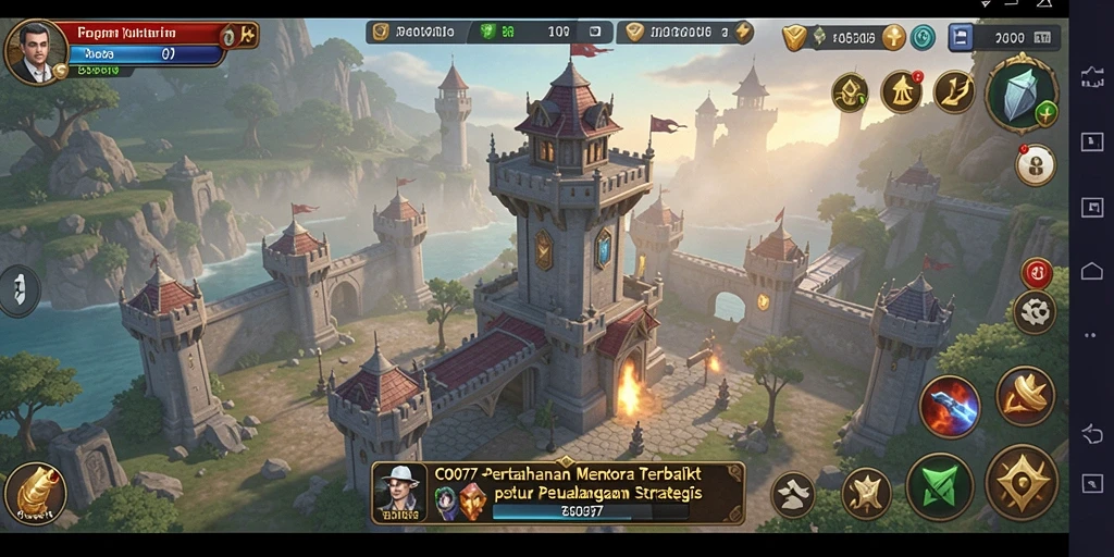 Tampilan permainan seru dalam C0077 Tower Defense.