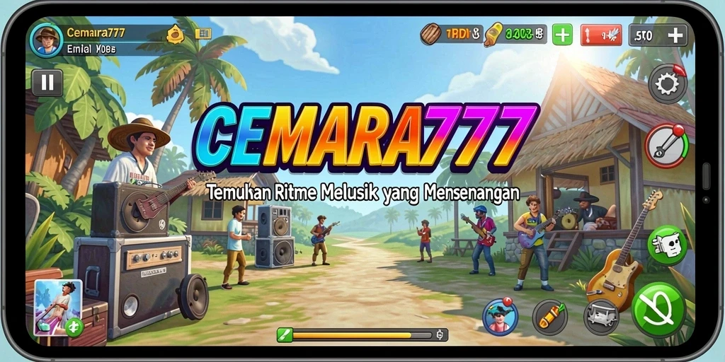 Gameplay CEMARA777 menampilkan interaksi musik yang seru dan mengasyikkan.