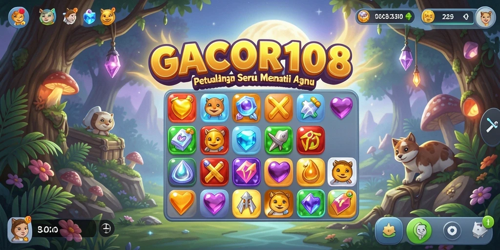Tampilan gameplay seru dalam GACOR108 yang penuh warna.