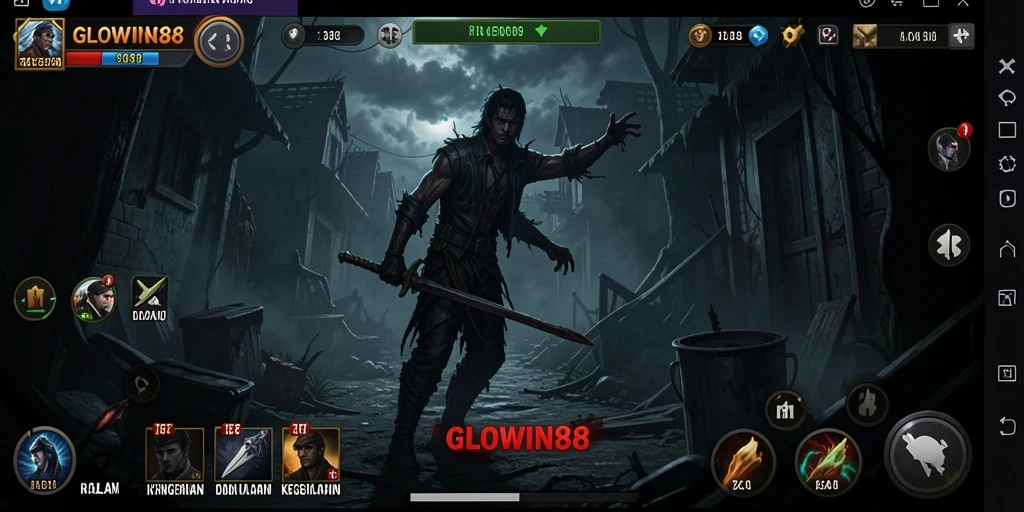 Screenshot menampilkan momen menegangkan dari gameplay GLOWIN88.