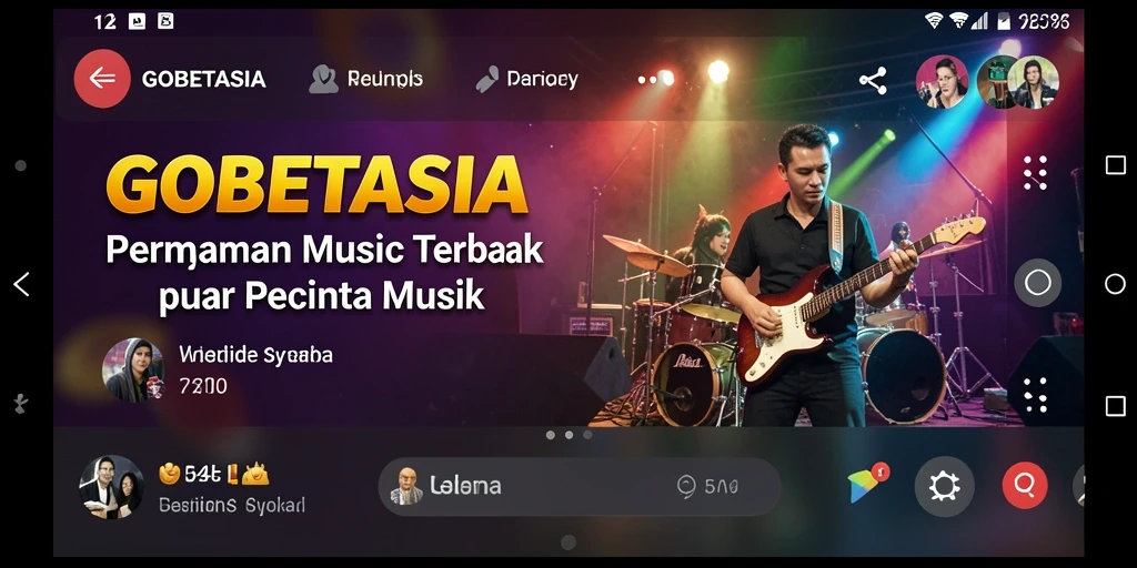 Screenshot utama GOBETASIA menampilkan pemain yang asyik bermain musik.