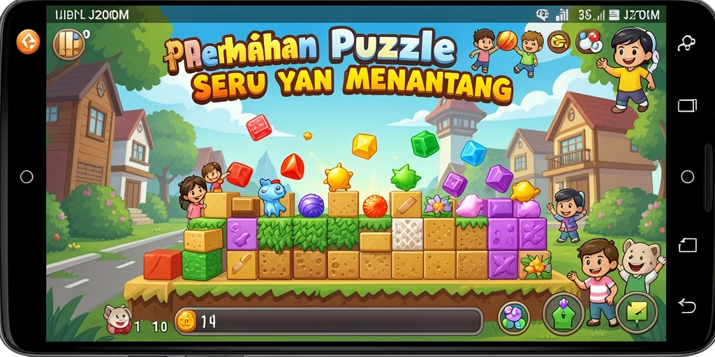 Screenshot J200M menampilkan gameplay Puzzle yang seru dan penuh tantangan.