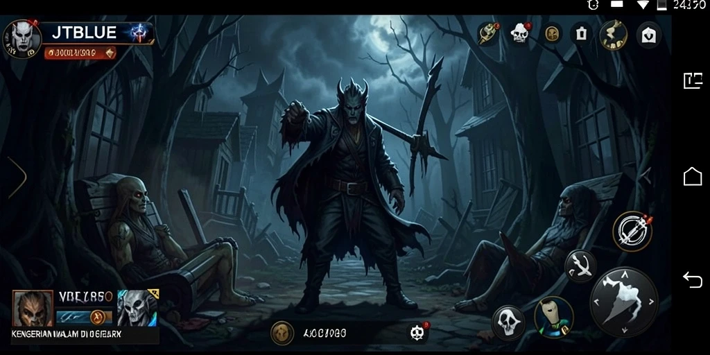 Screenshot utama JTBLUE menunjukkan ketegangan gameplay yang mendebarkan.