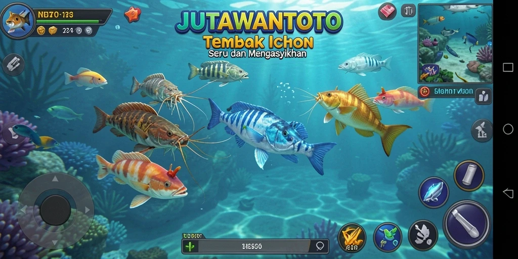 Tampilan gameplay menembak ikan yang memukau dan mengasyikkan