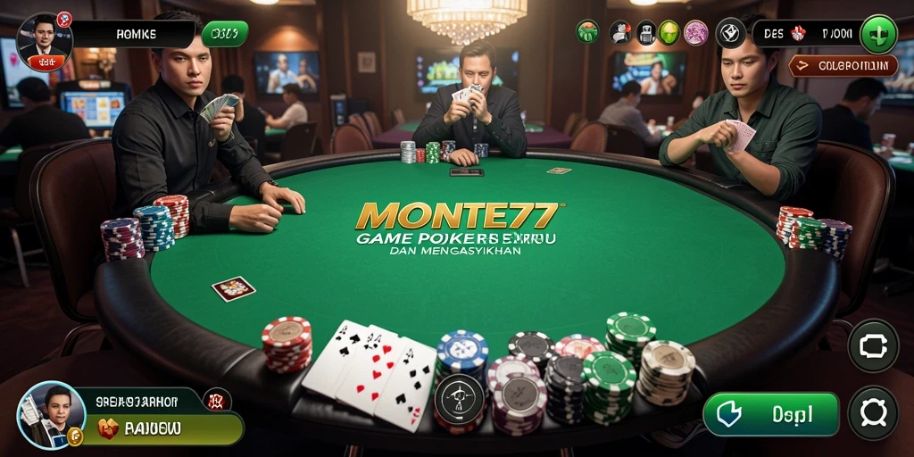 Gameplay menarik Poker di MONTE77 dengan grafik yang memukau.
