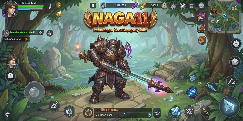 Tampilan gameplay NAGA11 dengan naga siap bertempur di dunia fantasi.