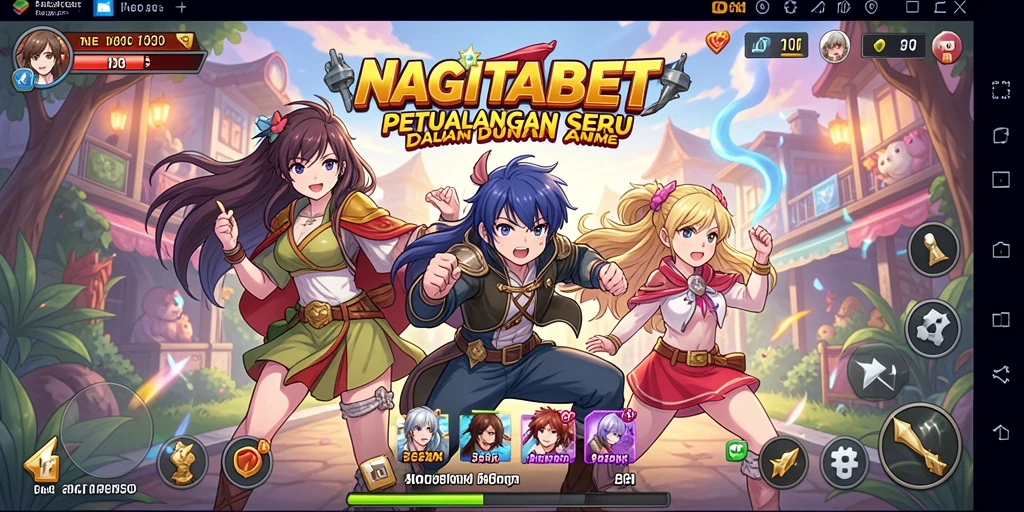 Tampilan gameplay NAGITABET yang penuh warna dan dinamis.