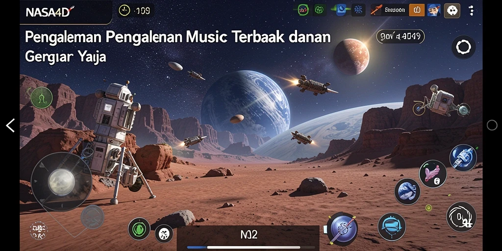 Tangkapan layar gameplay NASA4D menampilkan pengalaman musik interaktif yang menarik.
