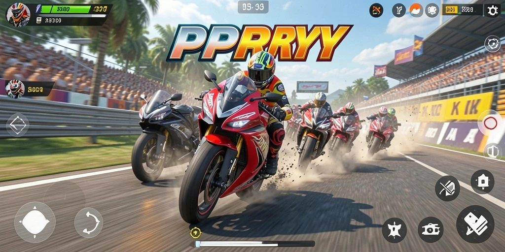 Screenshot gameplay <strong>PPRRYY</strong> menampilkan aksi balapan seru dan grafik memukau.
