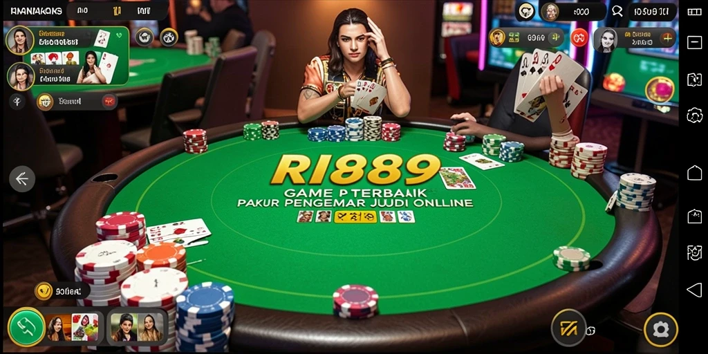 Tampilan menarik dari gameplay Poker di RI889.