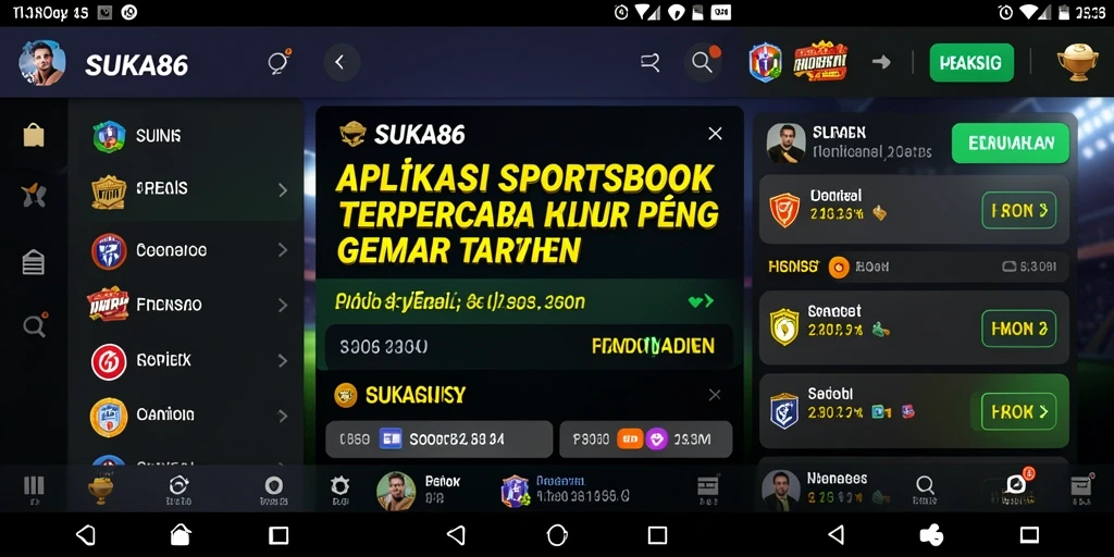 Tampilan utama gameplay SUKA86 dengan fitur Sportsbook yang menarik.