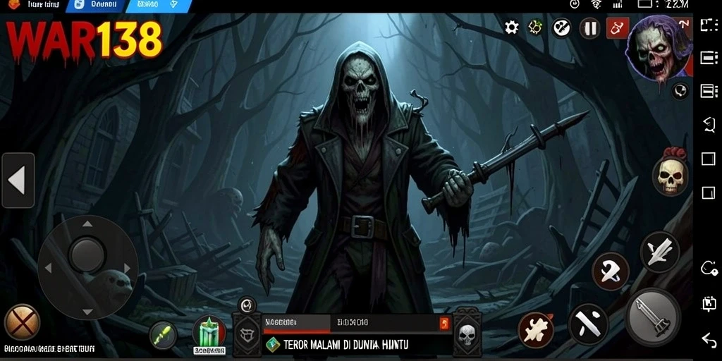 Tampilan gameplay menegangkan dari WAR138 di dunia kegelapan.