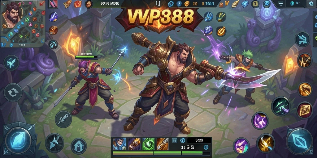Screenshot gameplay WP888 menampilkan aksi seru di arena pertarungan.